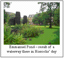 Emmanuel Pond - result of waterway there in Horrocks Day